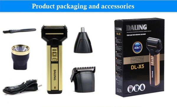 

elling darling dl-x5 electric shaver charging multi-function hairdressing nose hair cut beard knife wholesale cross-border