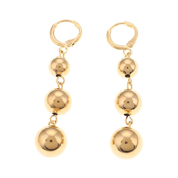 

3pcs beads ball dangle earrings lucky love chandelier earrings for women men jewelry gifts, Silver