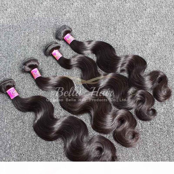 

mongolian hair weaves 4pcs lot virgin human hair body wave hair extensions dhl natural color bellahair 8a, Black