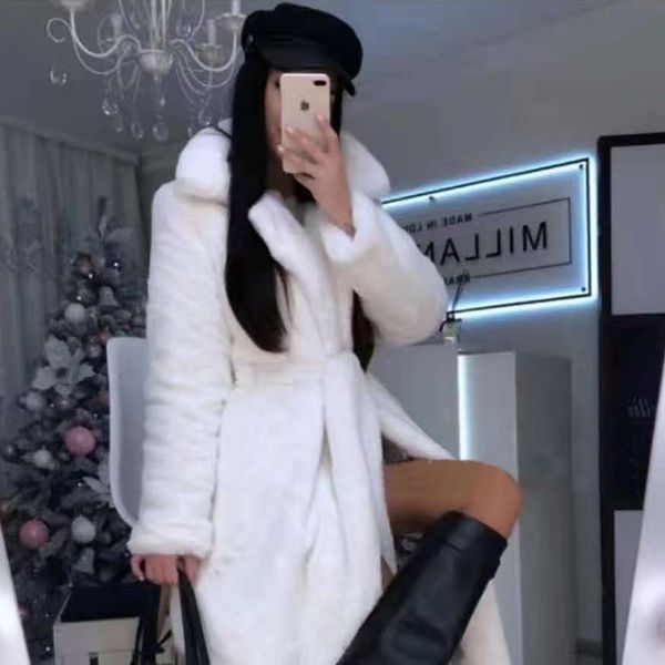 

elegant women's fleece slim padded coat 2020 winter fashion new solid color lapel long sleeve lace up jacket, Black