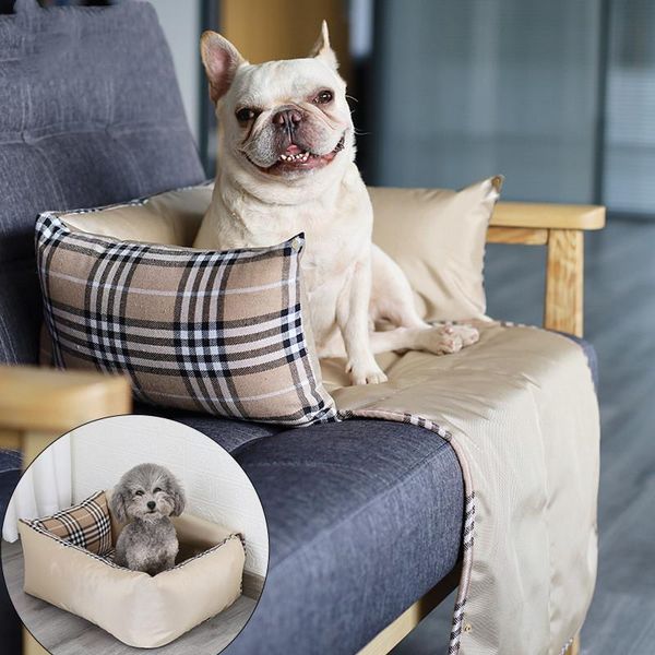 

classic lattice dog kennel thickened warm winter summer dual-purpose pet sofa bed removable washable teddy cat bed dog mattress
