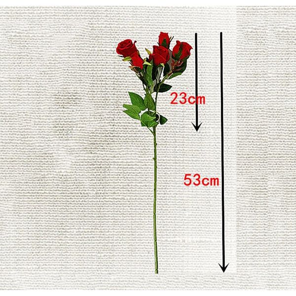 

розы искусственные цветы для свадебных стен поддельных цветов белый дом украшения пластиковый длинный ветвь 5 головы розовые розы шелковые ц