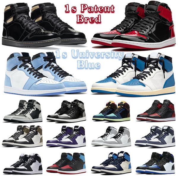

fragment low 1s high jumpman men basketball shoes patent bred toe bordeaux university blue pine green pollen hyper royal twist mens women tr, White;red