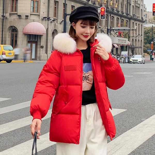 

korean parka winter jacket women coat thick warm fur hooded parkas outerwear jacket plus size xxxl female coat puffer1, Tan;black
