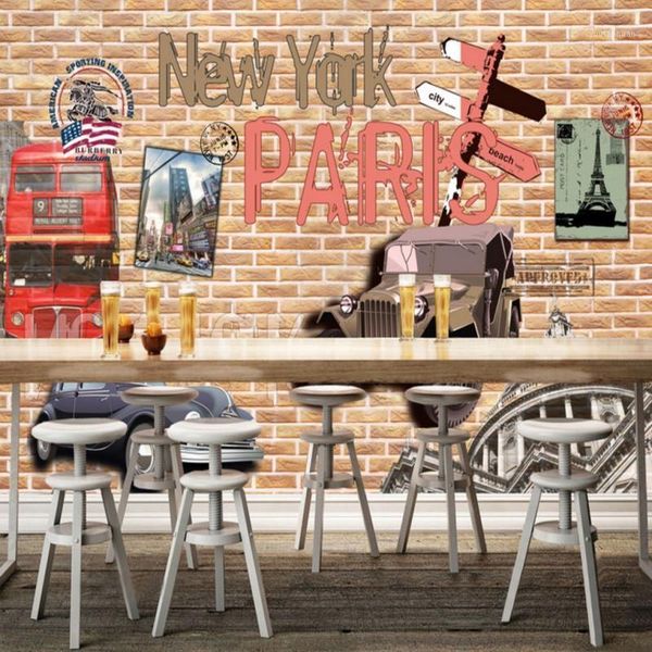 

wallpapers drop custom 3d po wallpaper stereo retro cafe nostalgic continental background wall lobby office mural1