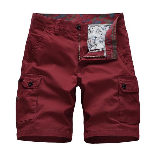

men's shorts 2021 casual summer men cotton knee length cargo vintage baggy bermuda masculina multi-pockets, White;black