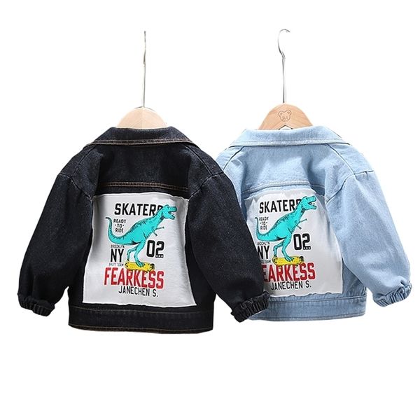 

cartoon denim jacket for boys fashion coats children clothing autumn baby girls clothes outerwear cartoon jackets coats 201216, Blue;gray