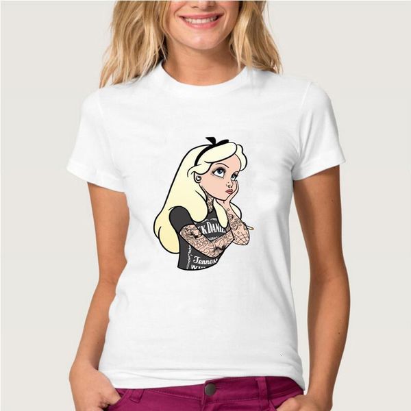 

zogank women t-shirt cute princess printed tee shirts graphic t-shirt harajuku kawaii ladies white tee female clothing