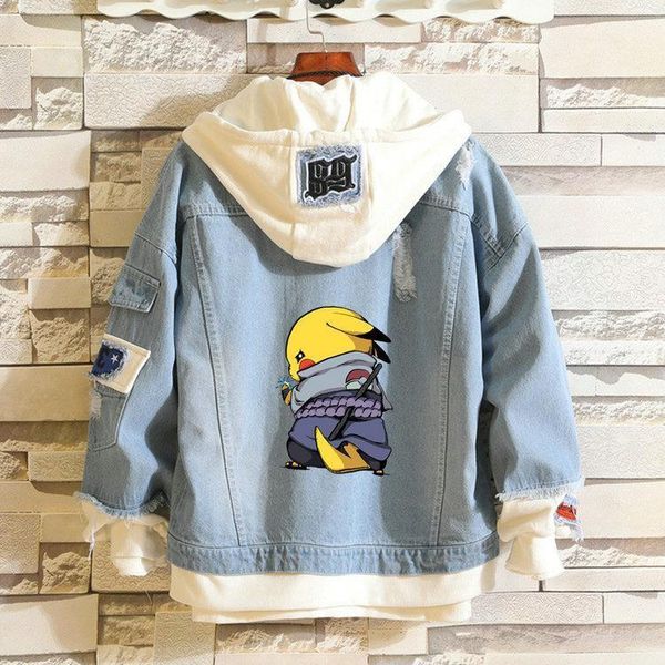 

jeans jackets women men nurato jiont autumn harajuku cowboy coat cartoon pretty denim jacket female cropped streetwear, Black;brown