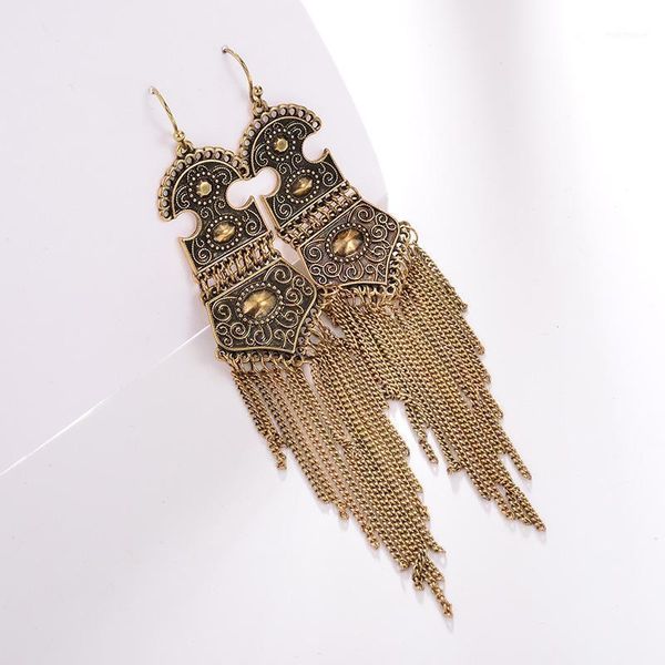 

dangle & chandelier hongye 2021 long tassel earrings for women boho big drop femme statement fashion jewelry brincos1, Silver