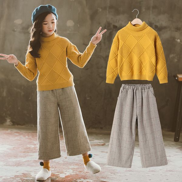 

new product clothing sets kids clothing autumn and winter children's sweater sets fashionable western style children's wear two-pi, White