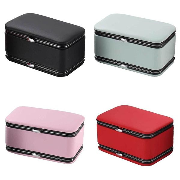 

кожа pu jewelry box маникюрные инструменты organizer 2 слоя с зеркалом серьги кольца ожерелья дисплея хранения case путешествия, Pink;blue