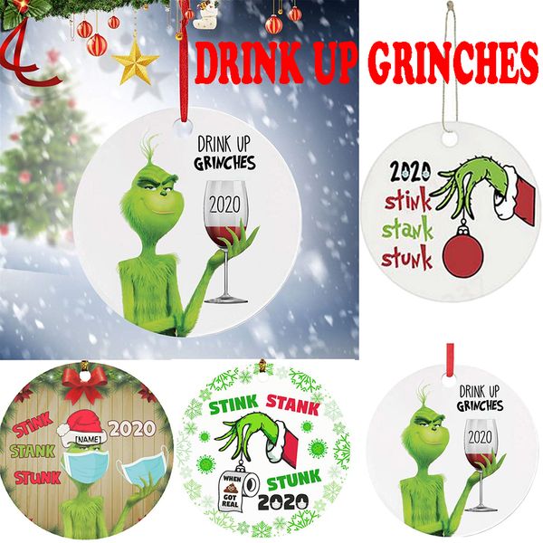

выпить grinches 2020 вонючий stank stunk mask ornament grinch рука рождественский орнамент карантин маска орнамент новый