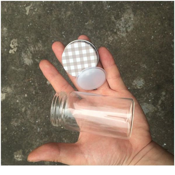 

100ml glass jars sile ser aluminium cap empty bottles glass transparent clear bottles vials containers 4 color c bbyukl