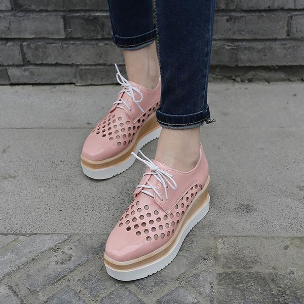 

dress shoes spring style 2021 mesh summer gold large size muffin british women, Black