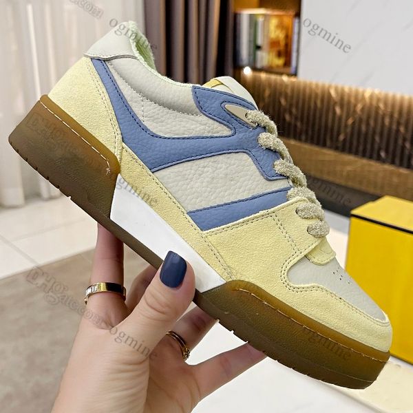 

2022 match sneaker casual shoes designer fashion flat platform woman suede low luxury rubber sole fende little monster big eyes mens womens, Black