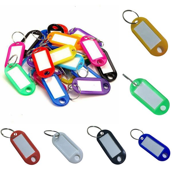 

custom id 30 split ring pcs labels plastic chains key rings numbered name baggage luggage tags, Silver