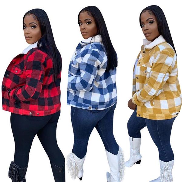 

women winter coats jacket plaid print esigners clothes warm short coats elegant ladies soft cardigan outerwear jackets overcoat 2021 d112001, Black;brown