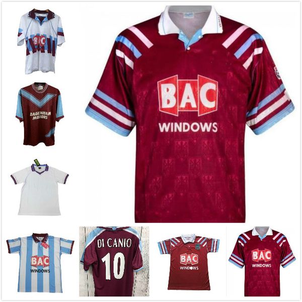 

91 92 93 95 97 west retro cole di canio lampard dicks 1991 1992 jersey camiseta 100 th retro classic 1993 1995 home ham retro soccer jersey, Black;yellow