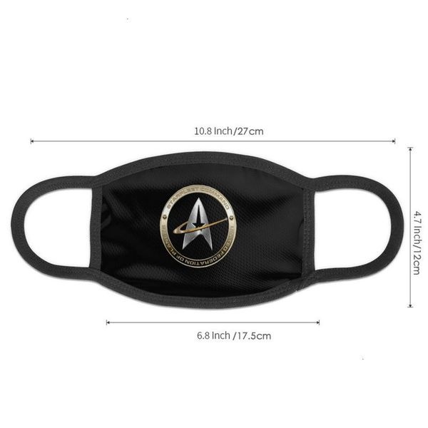 

trek washable reusable anti dust star half face mouth mask for men women dustproof with ear loops black