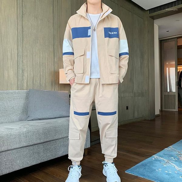 

men's sets stand-up collar jacket spring autumn paired young man's matching clothing1, Gray