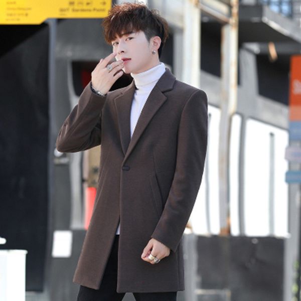 

2021 Autumn Winter New Man's Single Coat Quality Wool and Mixtures Jacket 4FYI, Black