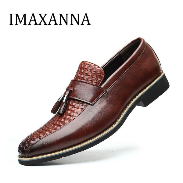 

dress shoes imaxanna men's luxury business oxford leather formal men wedding big size 11 fashion male classic, Black