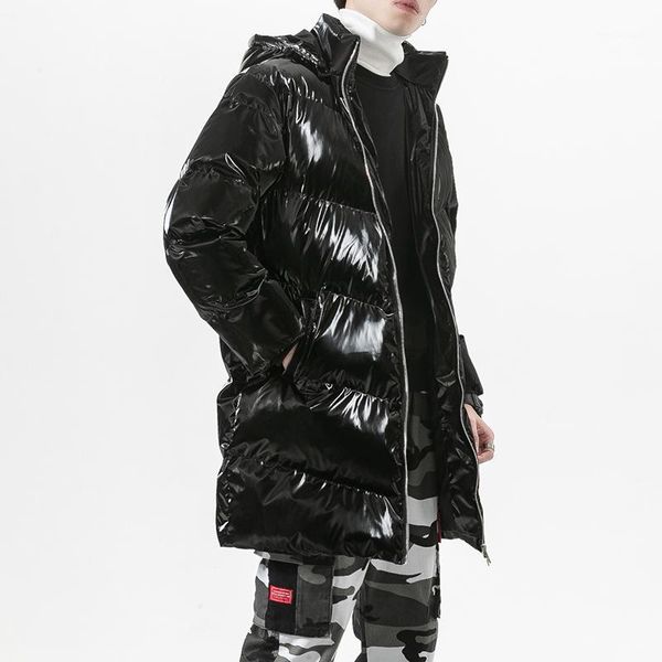 

men winter long coats warm down jackets outwear casual winter long parkas new fashion style men hooded down jackets1, Black