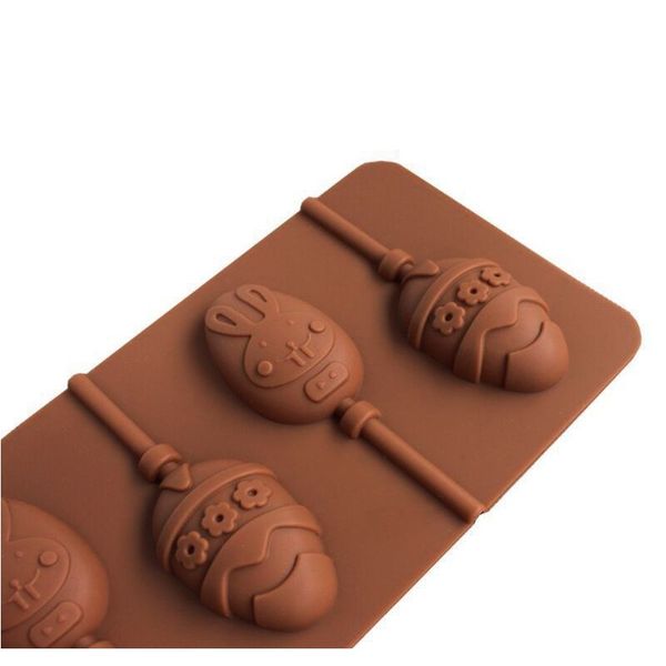 

6 полость diy кролика кролика цветочное пасхальное яйцо форма 3d sile леденец плесень конфеты шоколад липкие помадка форменные формы выпечки