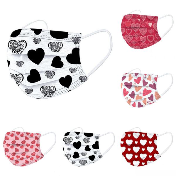 

fashion valentines day anti-dust protective print face masks men women disposable face mask man woman pbt melt-blown nonwoven mouth mask