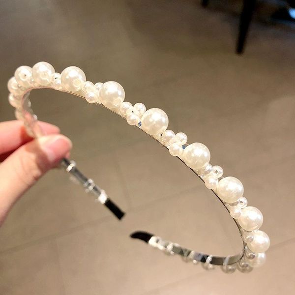 

fashion women elegant pearls hairbands sweet headband hair hoops holder hairband head band headwear hair accessories h wmtfkv, Black;brown