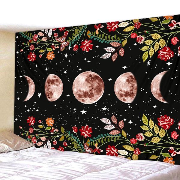 

psychedelic tapestry flower wall decor hanging room starry sky carpet moon tapestries art home decoration accessories wmtfgq bdesybag
