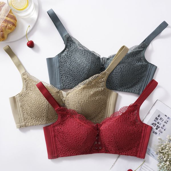 

thin size, adjustable bra, small breast, thickened girl's straight underwear, Red;black