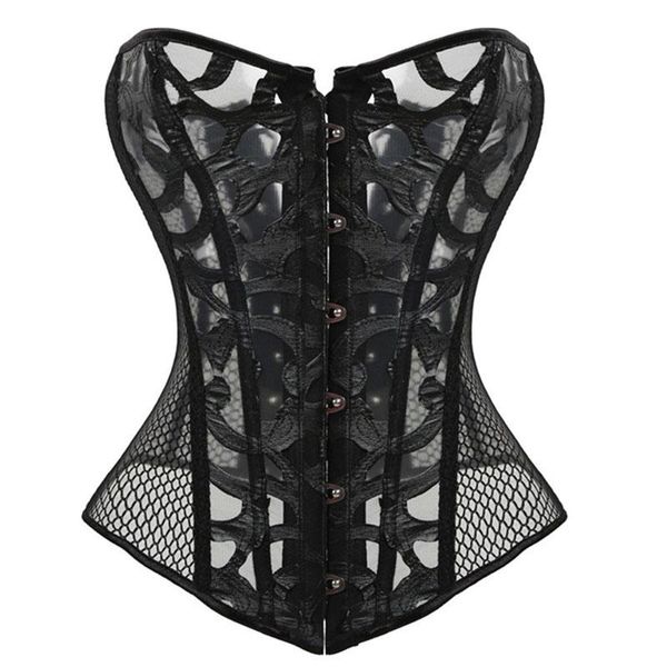 

bustiers & corsets bustier corset waist trainer lace mesh steampunk women gothic clothing lingeri modeling strap slimming underbust, Black;white