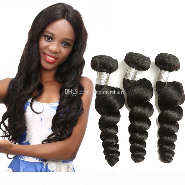 

brazilian hair weave loose wave bundles natural black 1 3 4pcs lot 100% human hair bundles remy hair extensions