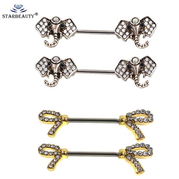 

1 пара 14 г рок сексуальный слон ручной соска щитка пирсинг 1.416mm промышленные кольца для тела пирсинг ювелирные изделия соска бар женщин, Black