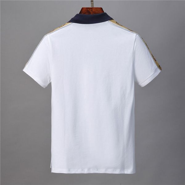 

pp11italian men's luxury polo shirt brand summer hip-hop v-neck bee embroidery classic style cotton men's polo shirt, White;black