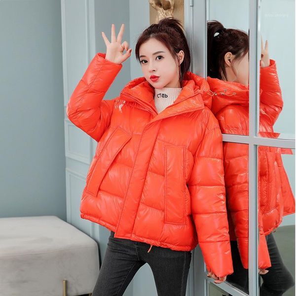 

winter parkas hooded harajuku black cropped reflective short jackets for women clothing basic sleeves warm bomber windbreaker1