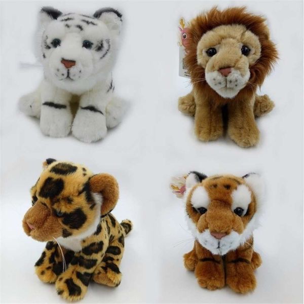 

small wildlife simulation of sitting seri white leopard brown tiger lion high end home furnishings