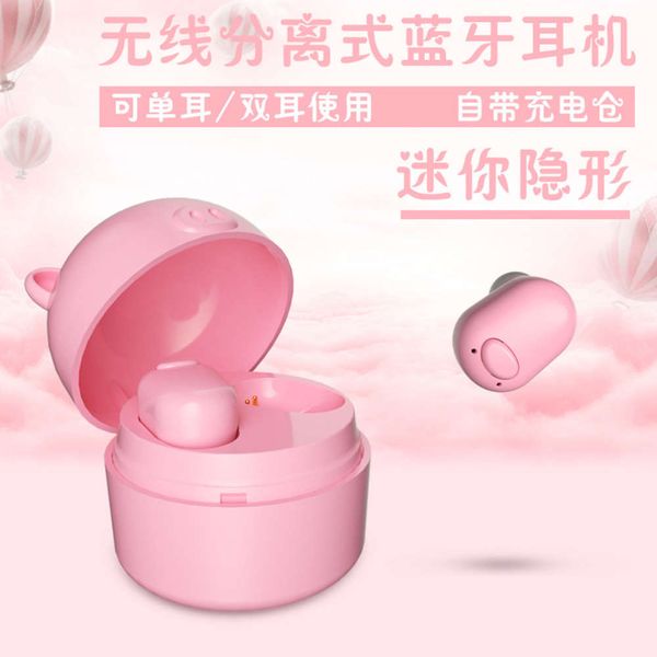 

cartoon pig headset 5.0 wirels binaural s620 with charging bin sports bluetooth