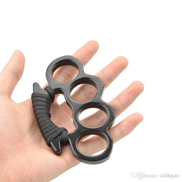 

new arival black alloy knuckles duster buckle male and female self-defense four finger punches ing