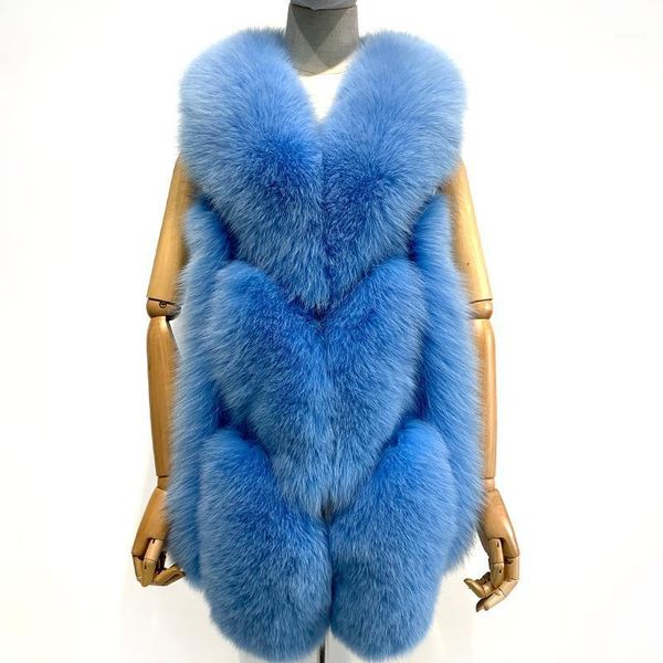 

real ladies natural women vest new fur gilet long1, Black