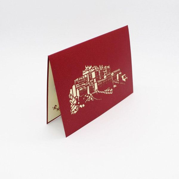 

3d лазерная вырезать ручной работы резьба китай тибет potala potala palace paper пригласительные открытки открытки творческий подарок туризм