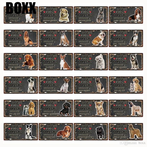

2021 funny pets dog cat maltese bulldog chihuahua boxer metal sign tin poster home decor bar wall art painting 15*30 cm size wholesale