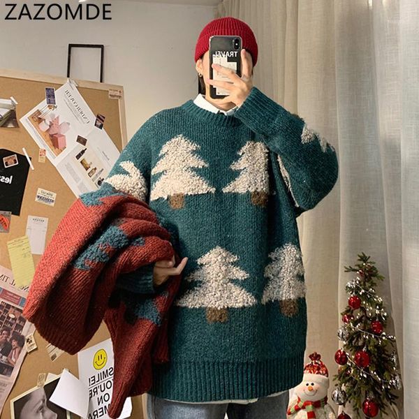 

2020 winter autumn sweaters men christmas tree o neck slim pullover fashion harajuku sweater mens soft casual knitted sweaters1, White;black