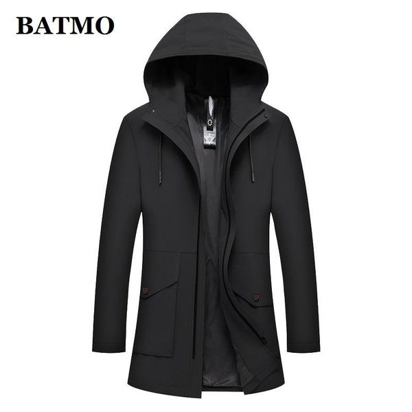 

batmo 2020 new arrival autumn hooded trench coat men,men's hooded jackets ,plus-size 9682, Tan;black