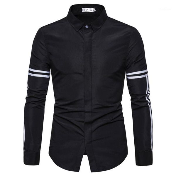 

shirt men streetwear chemise homme summer men shirt splicing button long sleeve fashion long sleeve blouse y6051, White;black