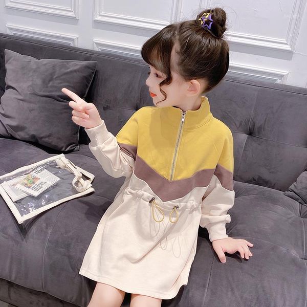 

vidmid new kids dresses for girls children sequins dress girls long sleeve autumn winter dress toddlers cotton clothes p5581, Red;yellow