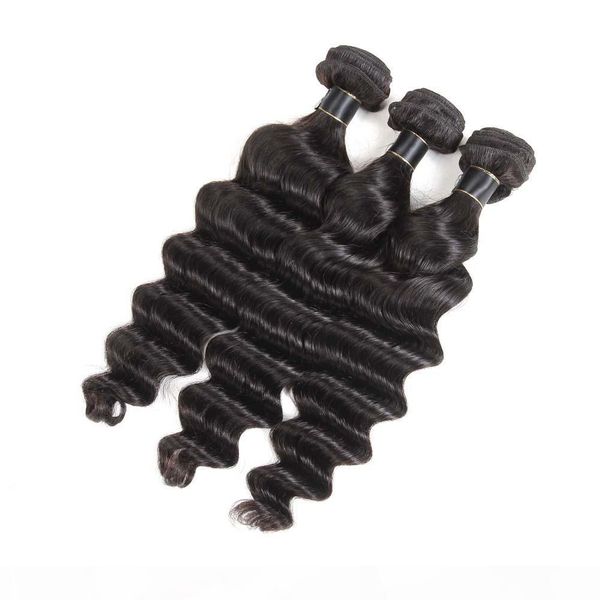 

100% brazilian remy human virgin hair loose deep jerry curly hair weaves double wefts 3 4 bundles lot brazilian hair extensions, Black;brown