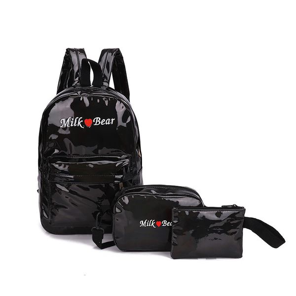 

hbp non-brand leisure korean student back bar backpack fashion large capacity simple trend patent leather backpack sport.0018 q609